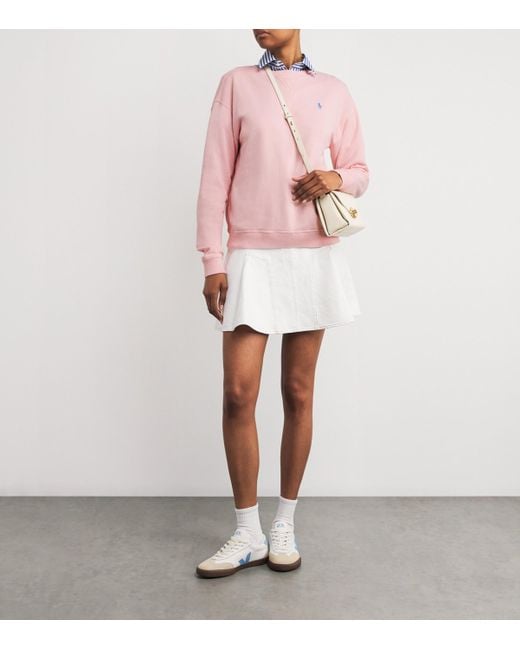 Polo Ralph Lauren Pink Cotton-Blend Polo Pony Sweatshirt