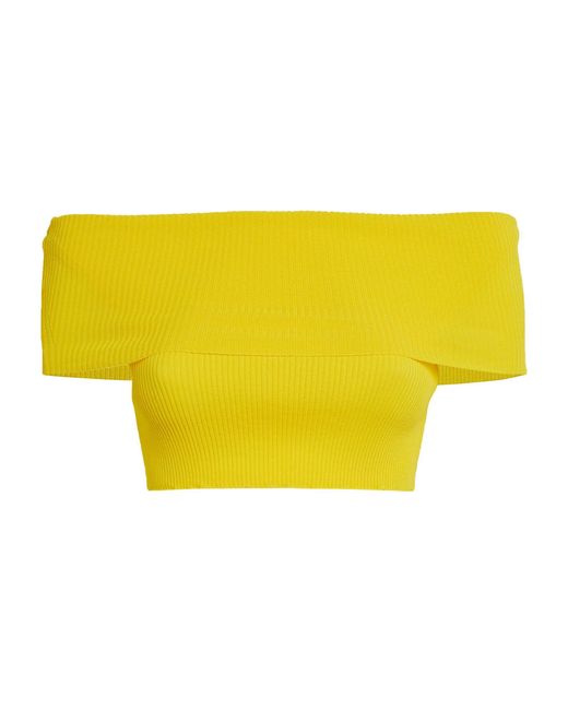 Max Mara Yellow Off-the-shoulder Crop Top