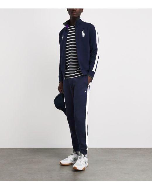 Ralph Lauren Blue X Wimbledon Side-Tape Sweatpants for men