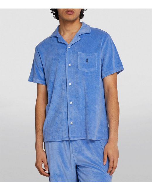 Polo Ralph Lauren Blue Terry Towelling Short-sleeve Shirt for men