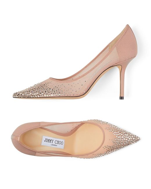 Jimmy Choo Pink Love 85 Embellished Pumps