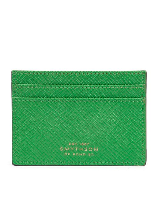 Smythson Green Panama Leather Card Holder