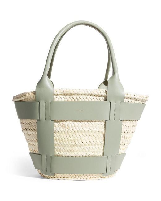 DeMellier London Metallic Raffia Santorini Tote Bag