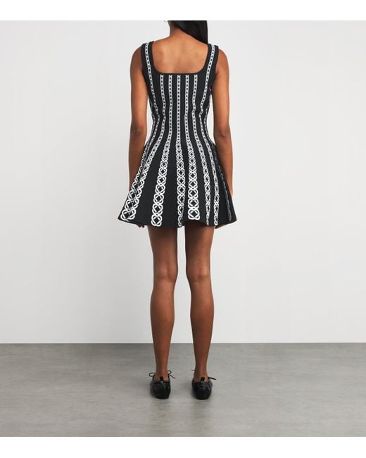 Maje Black Monogram-Jacquard Mini Dress