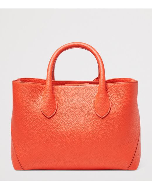 Aspinal Red Medium Leather London Tote Bag