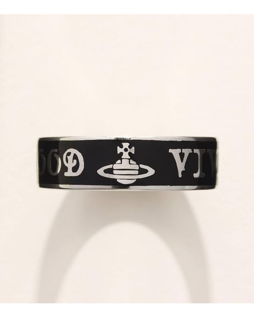 Vivienne Westwood Black Conduit Street Ring for men