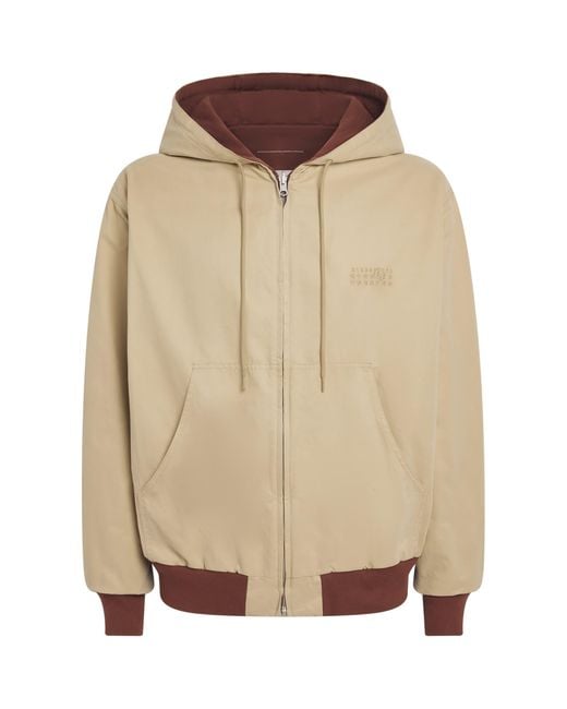 MM6 by Maison Margiela Natural Reversible Hoodie Bomber Jacket for men