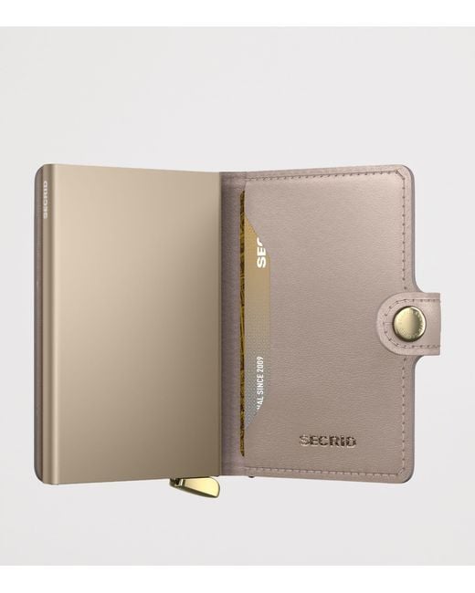 Secrid Brown Leather Diamond-Embossed Miniwallet for men