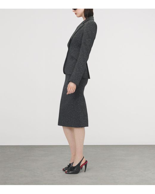 McQueen Gray Pinstripe Pencil Midi Skirt