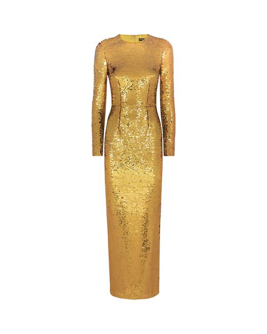 Dolce & Gabbana Metallic Sequin-Embellished Gown