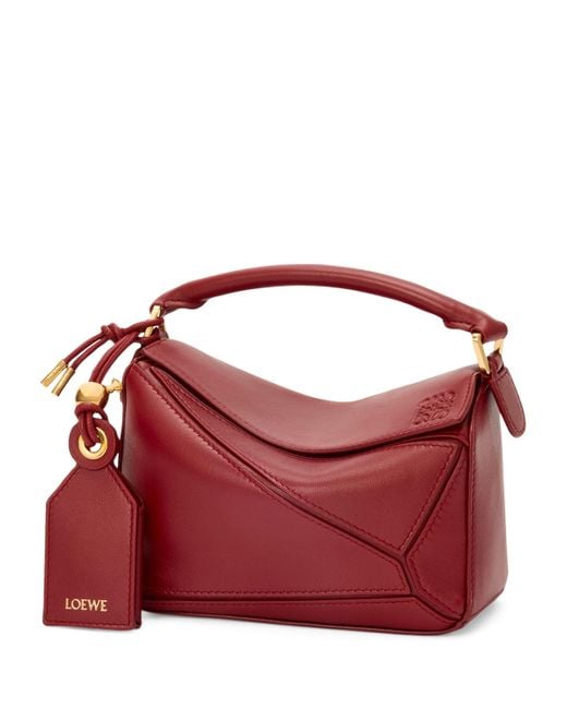 Loewe Red X Paula's Ibiza Mini Lambskin Puzzle Top-Handle Bag