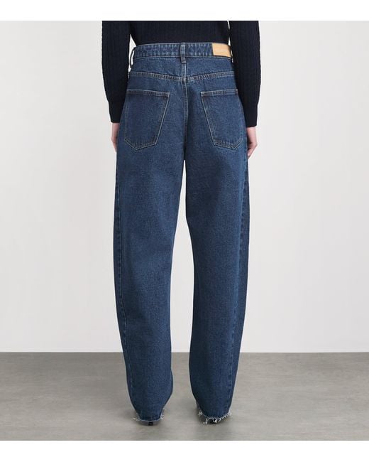 Sandro Blue Embellished Barrel Jeans