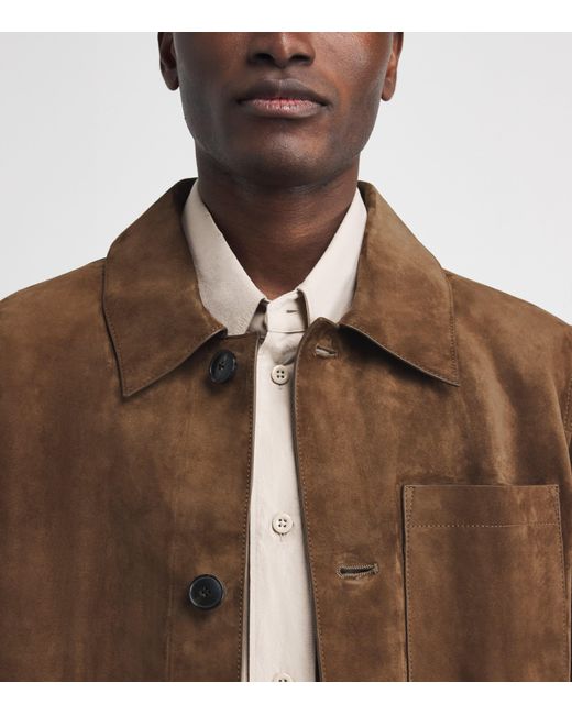 Yves Salomon Brown Suede Overshirt for men
