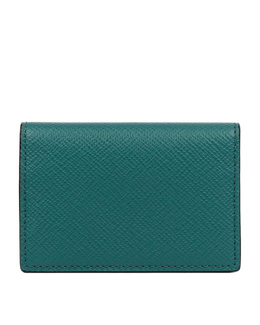 Smythson Green Panama Leather Card Case