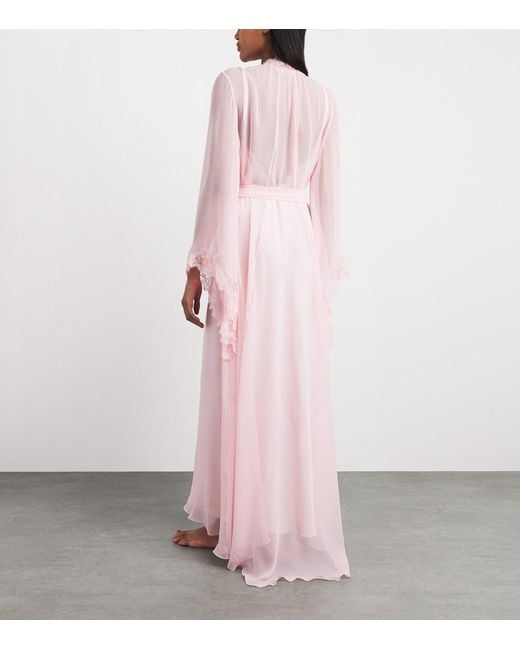 Rosamosario Pink Silk Georgette Embellished Robe