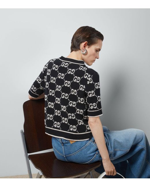 Gucci Black Wool Short-sleeve Sweater