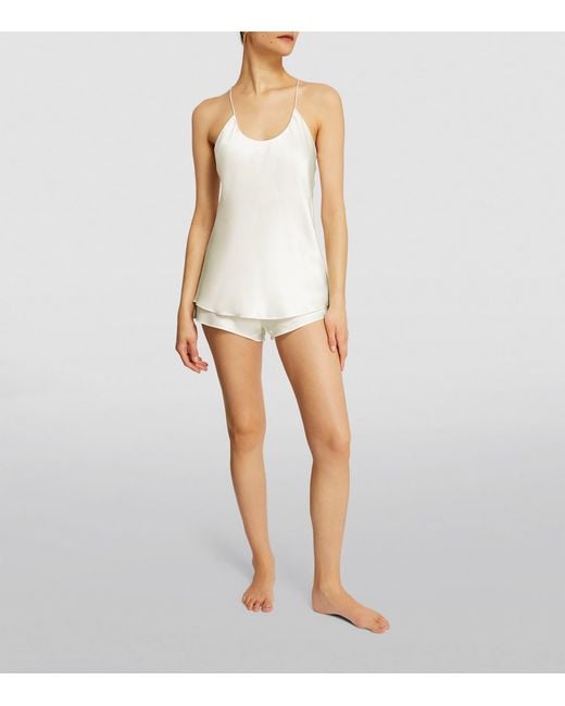 Olivia Von Halle White Silk Bella Pyjama Set