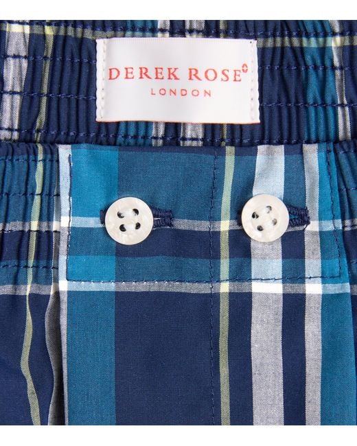 Derek Rose Blue Cotton Boxer Shorts for men