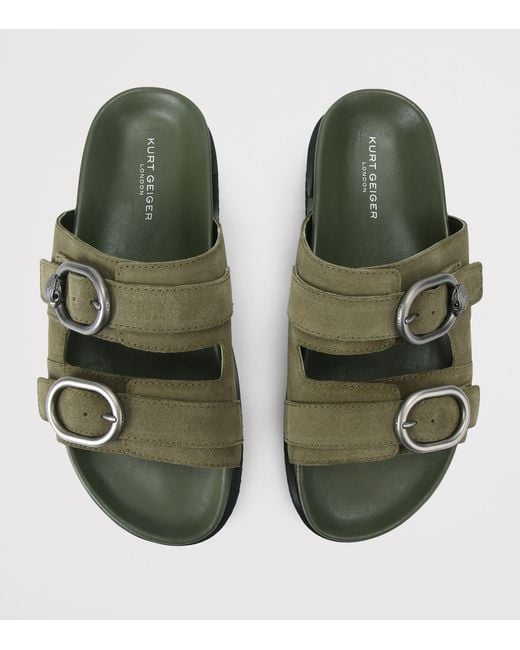 Kurt Geiger Green Suede Bancroft Sandals for men