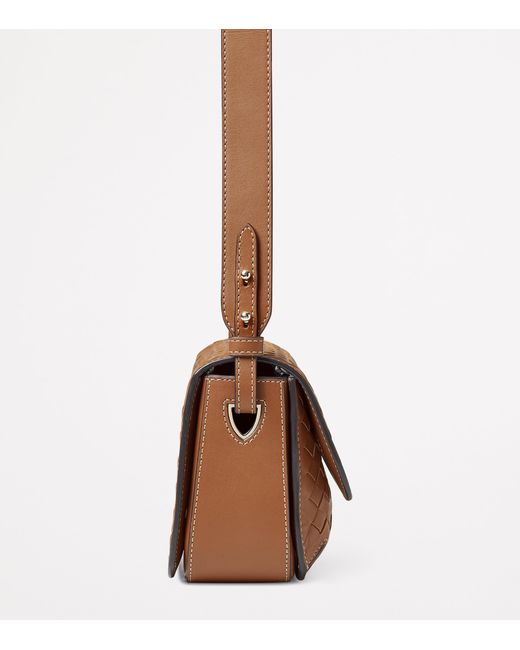 Aspinal Brown Woven Leather Ella Cross-Body Bag