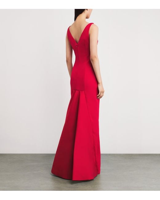 Safiyaa Red Crepe Sloane Gown