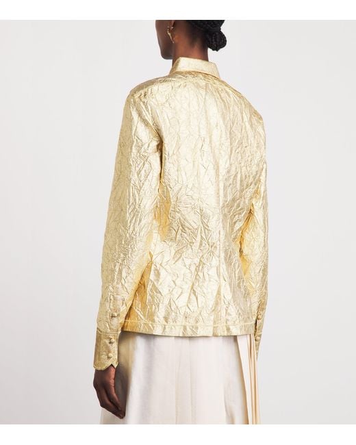 Tory Burch Natural Silk-Blend Crushed Shirt