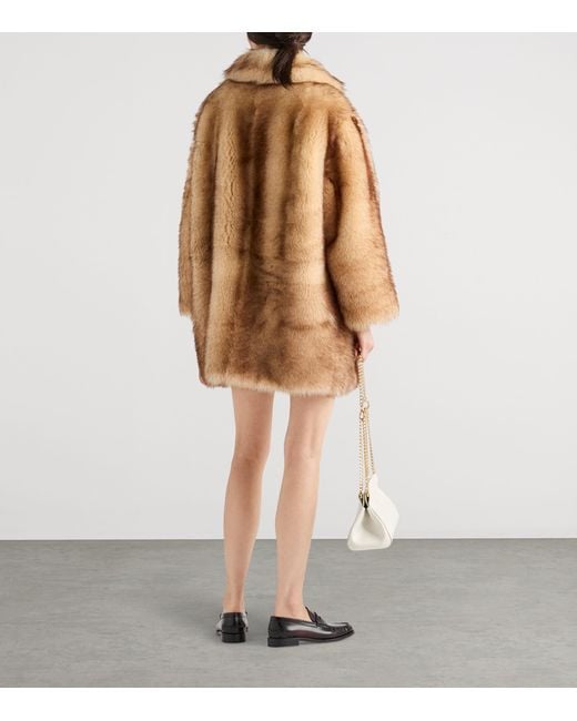 Prada Brown Shearling Caban Jacket