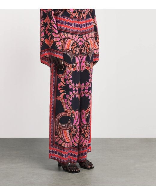 Lug Von Siga Red Printed Madison Wide-Leg Trousers