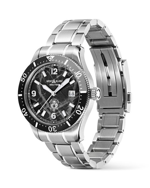Montblanc Metallic Stainless Steel 1858 Iced Sea Automatic Date Watch