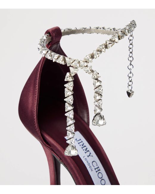 Jimmy Choo Purple Stevie 100 Satin Pumps