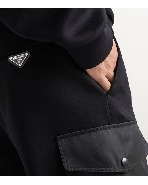 Prada Black Cotton-Fleece Sweatpants