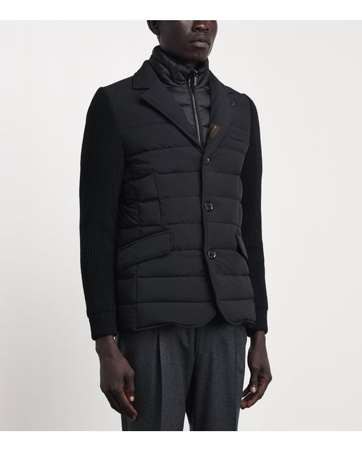 Moorer Black Hybrid Rogers Jacket for men