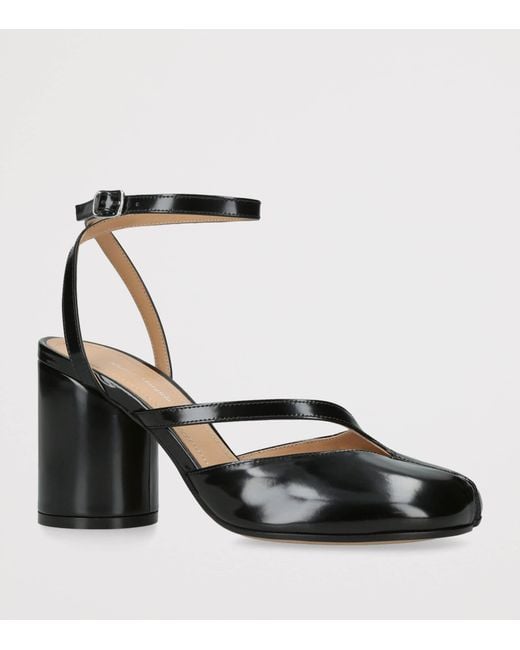 Maison Margiela Black Leather Tabi Pump Sandals 80