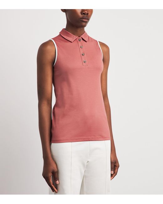 Eleventy Pink Cotton Sleeveless Polo Shirt