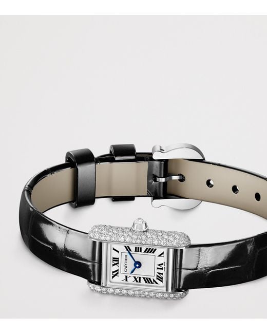 Cartier White And Diamond Tank Louis Watch