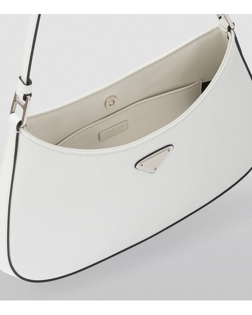 Prada Gray Leather Cleo Shoulder Bag