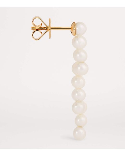 Sophie Bille Brahe White And Pearl La Valse Trois Temps Drop Earrings