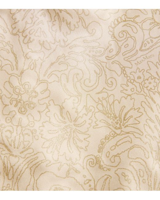 Max Mara Natural Silk Printed Wide-Leg Trousers