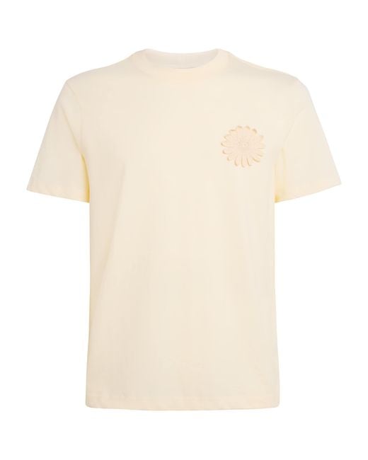 Sandro White Cotton Crochet T-Shirt for men