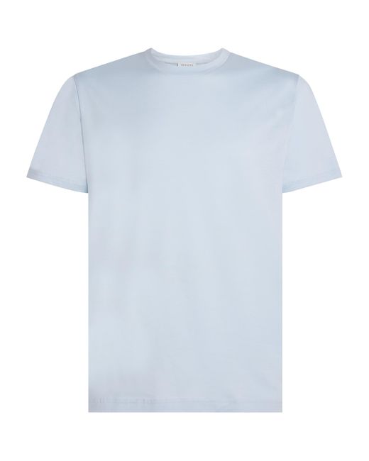 Sunspel Blue Supima Cotton Riviera T-Shirt for men