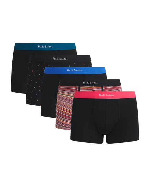 Paul Smith Black Stretch-Cotton Signature Stripe Trunks for men