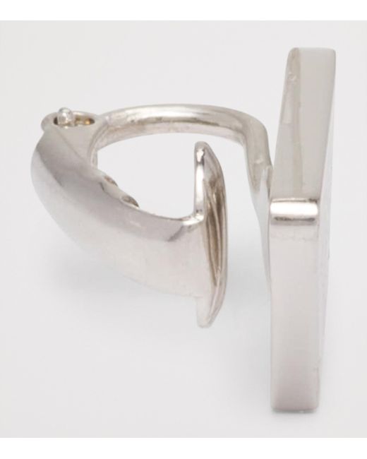 Prada Gray Triangle Single Clip Earring