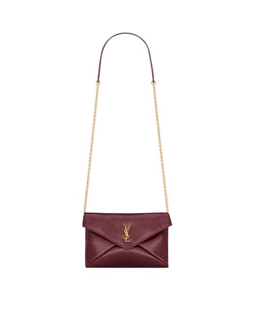 Saint Laurent Red Small Cassandre Chain Pouch