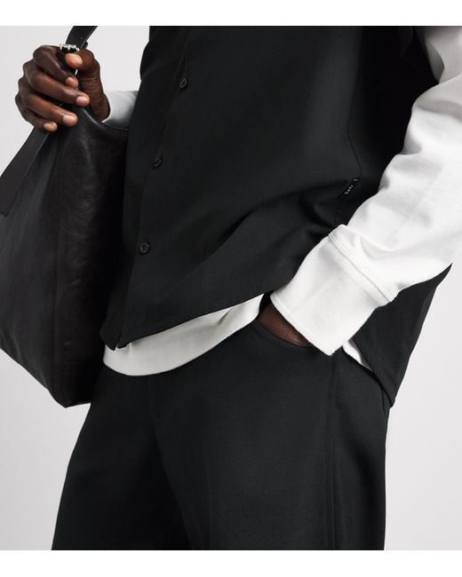 Séfr Black Barrel-Leg Oktai Trousers for men