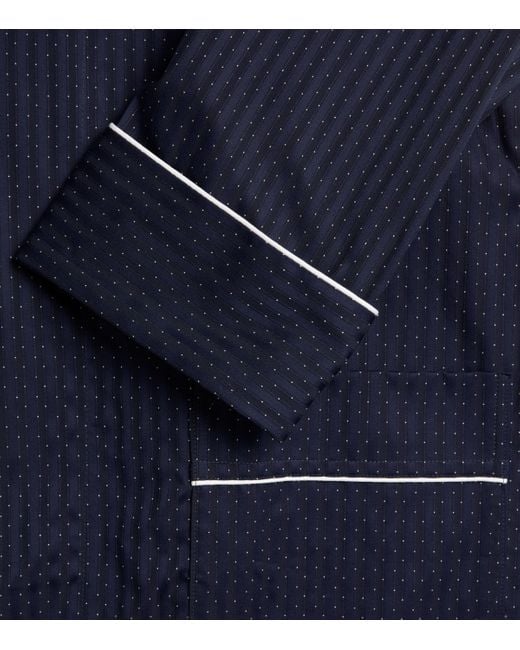 Derek Rose Blue Royal 40 Piped Robe for men