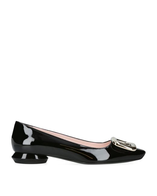 Roger Vivier Patent Viv Choc Ballet Flats In Black Lyst