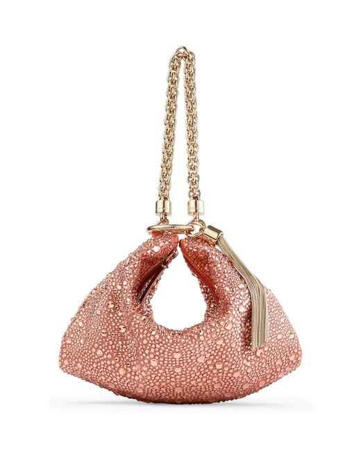 Jimmy Choo Pink Callie Satin Embellished Clutch Bag