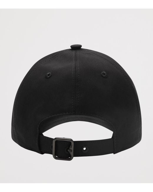 Burberry Black Cotton Gabardine Cursive Logo Cap for men