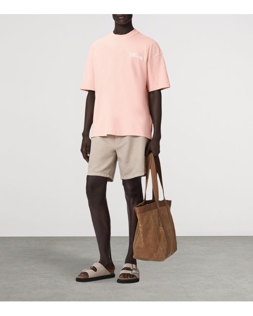 AllSaints Pink Organic Cotton Oversized Odyssey T-Shirt for men
