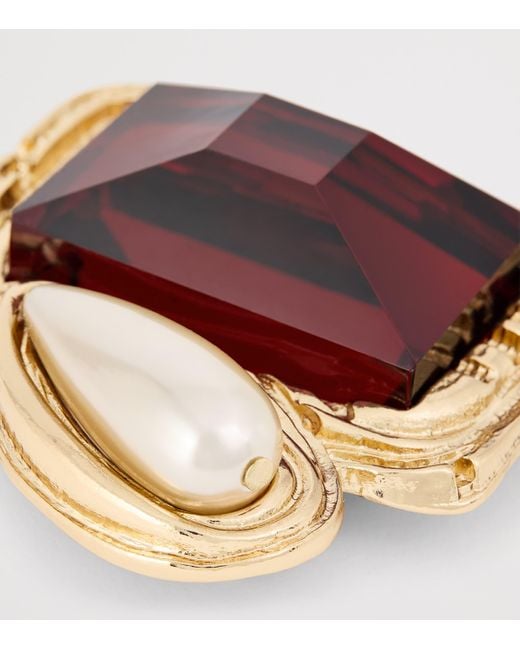 Weekend by Maxmara Brown Embellished Brooch
